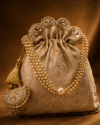 Exquisite Pure Banarasi Brocade Potli: A Luxurious Accessory for Every Occasion - House of RangReethi