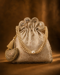 Exquisite Pure Banarasi Brocade Potli: A Luxurious Accessory for Every Occasion - House of RangReethi
