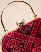 Patola Silk Clutch Bag with Handle | Heritage of Festive Colours
