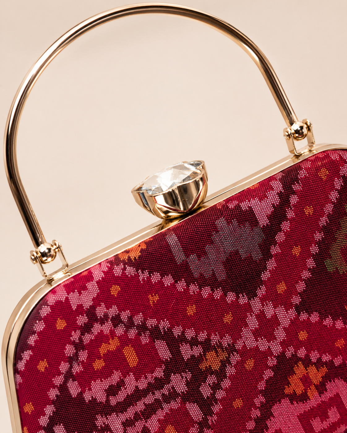 Patola Silk Clutch Bag with Handle | Heritage of Festive Colours