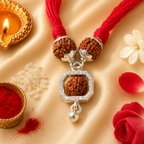 Rudraksh Drop Charm Bhabhi Rakhi - House of RangReethi