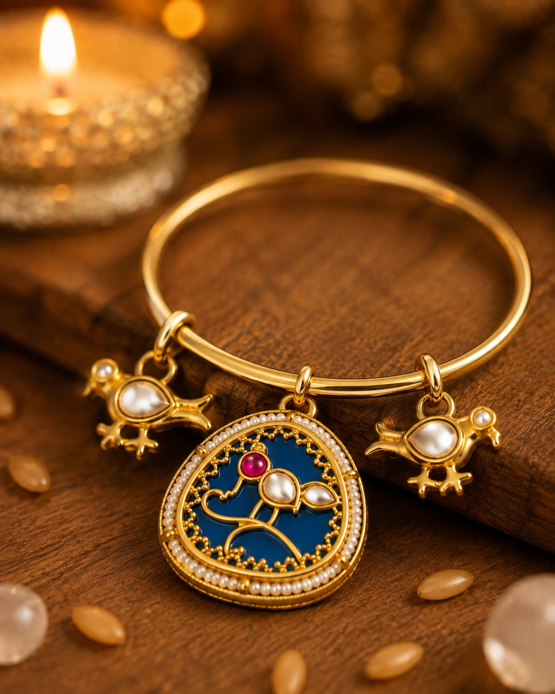 Elevate Your Celebrations with Our Premium Bhaiya Bhabhi Rakhi Set Featuring Exquisite Jadau Bangles - House of RangReethi