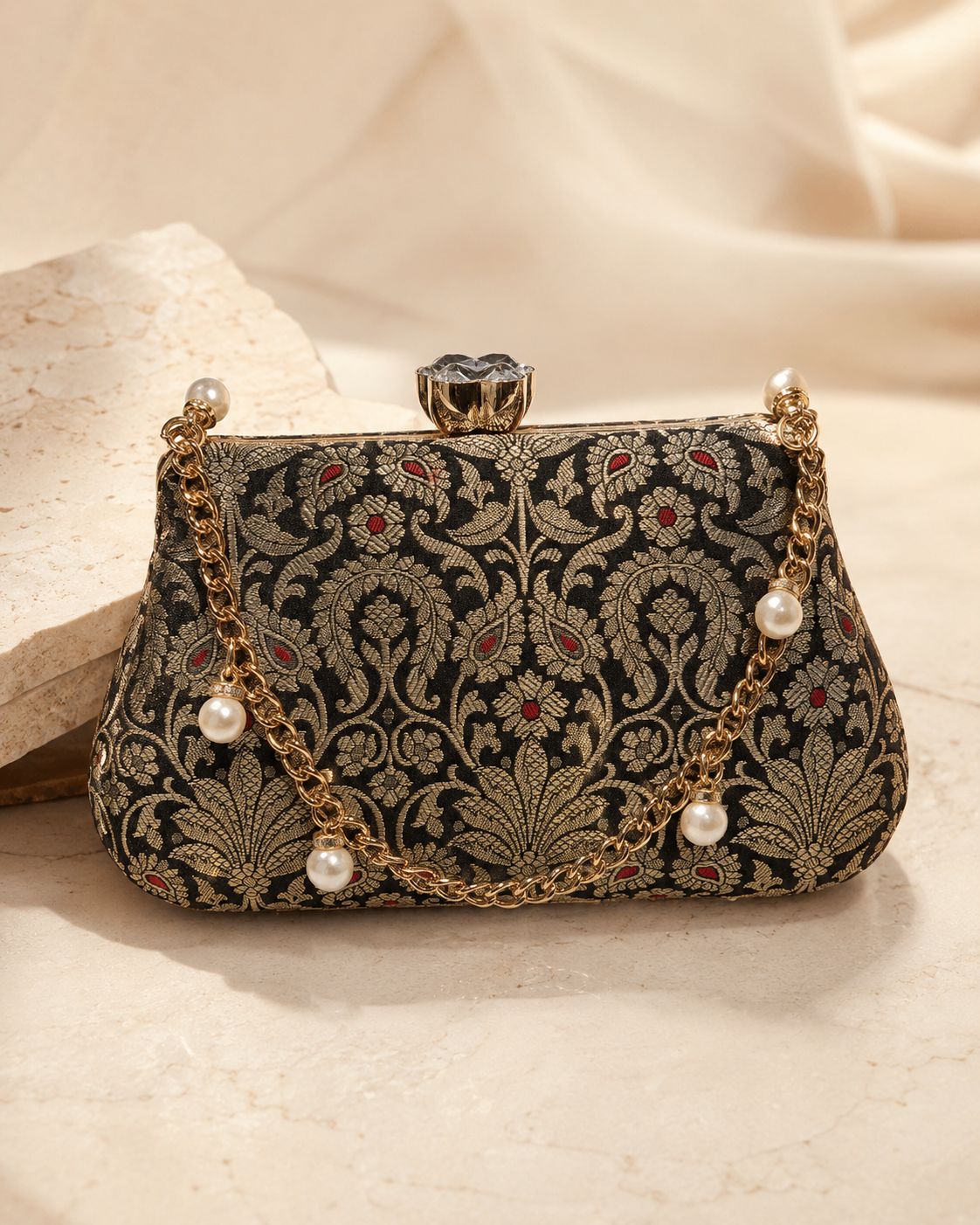 Banarasi Silk Clutch Bag | Handcrafted Indian Heritage