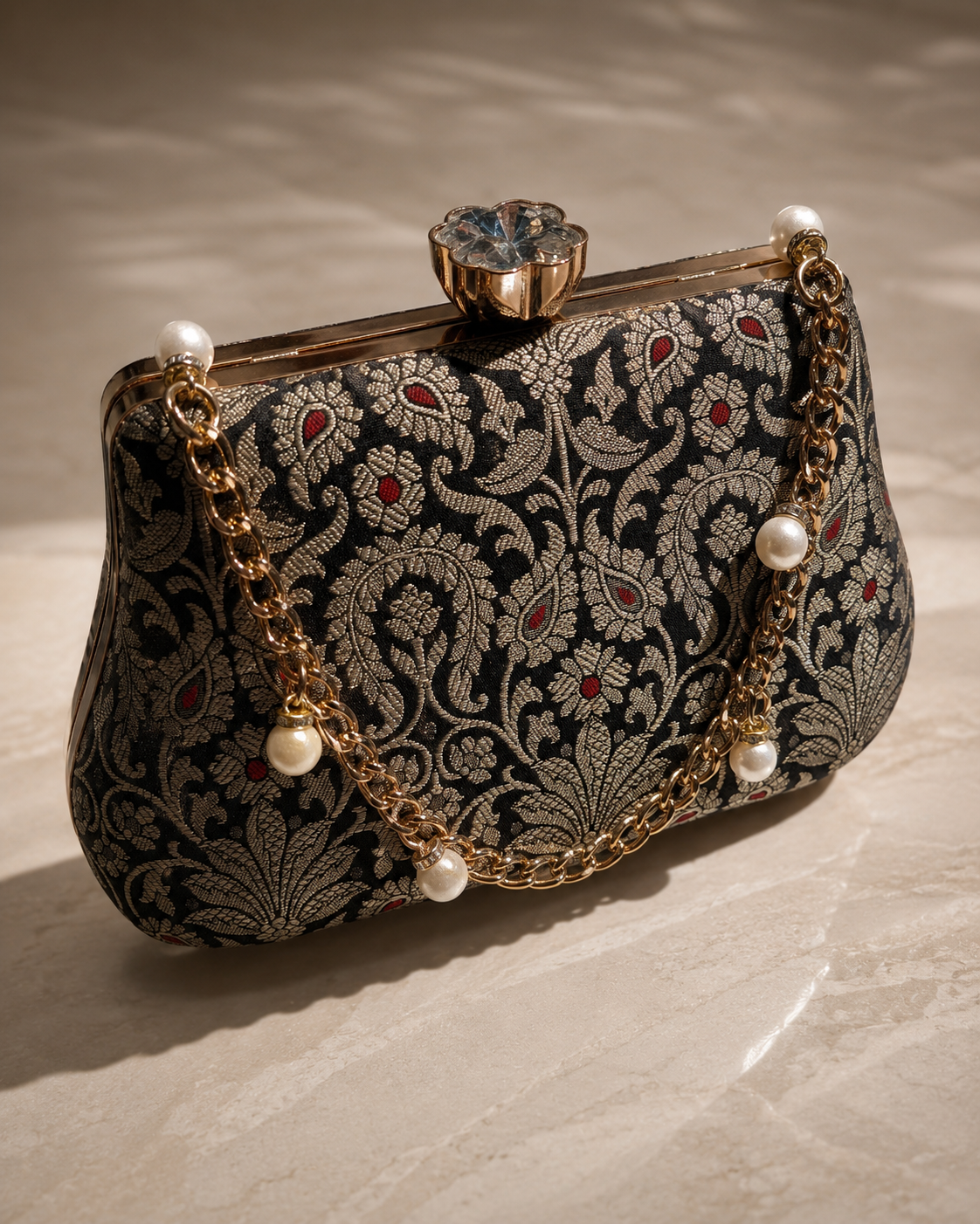 Banarasi Silk Clutch Bag | Handcrafted Indian Heritage