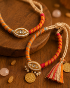 Kundan Threadweave Bracelet Set – Bhaiya Bhabhi Rakhi - House of RangReethi