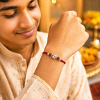 Kids Silver Rakhi with Rudraksh