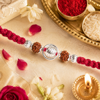 Kids Silver Rakhi with Rudraksh
