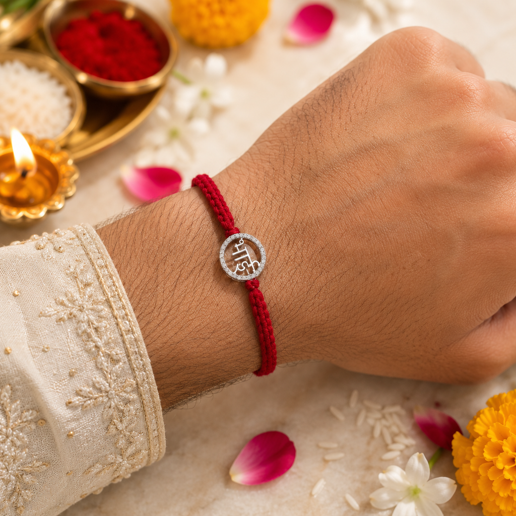 Stone-Studded 'Bhai' Rakhi