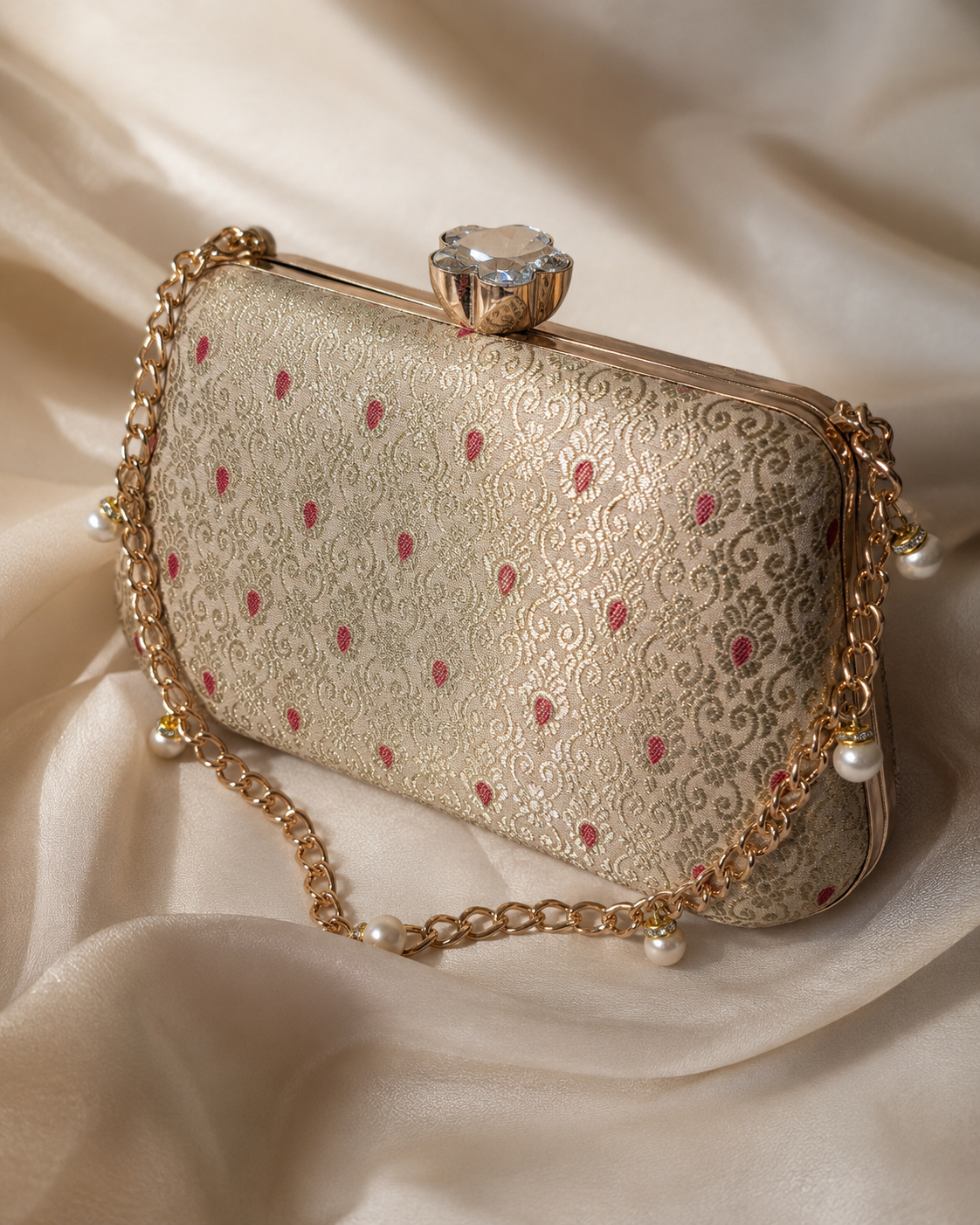 Banarasi Silk Clutch Bag | Handcrafted Indian Heritage