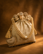 Exquisite Pure Banarasi Brocade Potli: A Luxurious Accessory for Every Occasion - House of RangReethi
