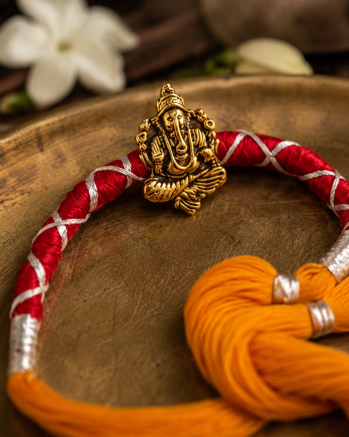 Divine Ganesha Rakhi | Handcrafted Spiritual Rakhi for Brother - House of RangReethi