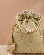 Exquisite Pure Banarasi Brocade Potli: A Luxurious Accessory for Every Occasion - House of RangReethi