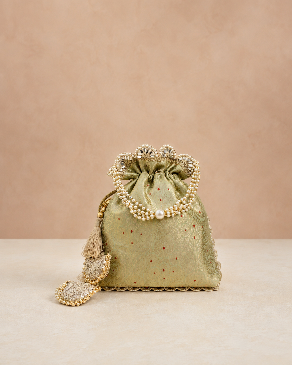 Exquisite Pure Banarasi Brocade Potli: A Luxurious Accessory for Every Occasion - House of RangReethi