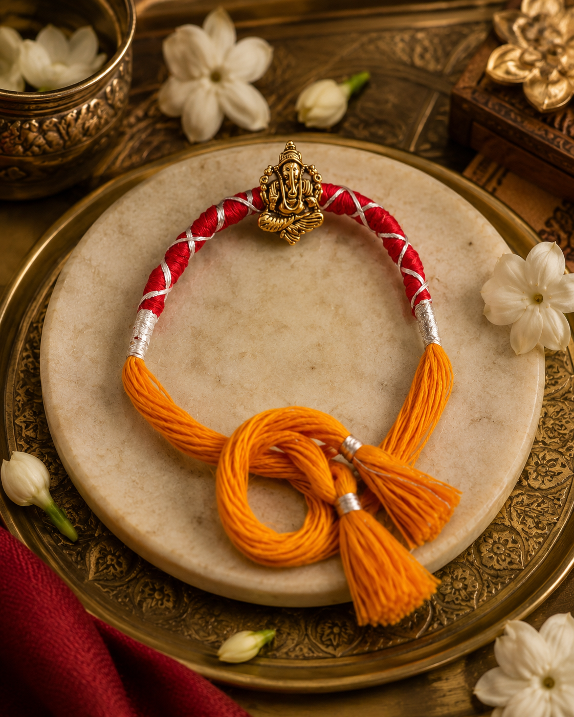 Divine Ganesha Rakhi | Handcrafted Spiritual Rakhi for Brother - House of RangReethi