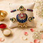Lotus Bhaiya Bhabhi Rakhi set