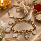 Signature Ivory & Clover Bhaiya Bhabhi Rakhi Set