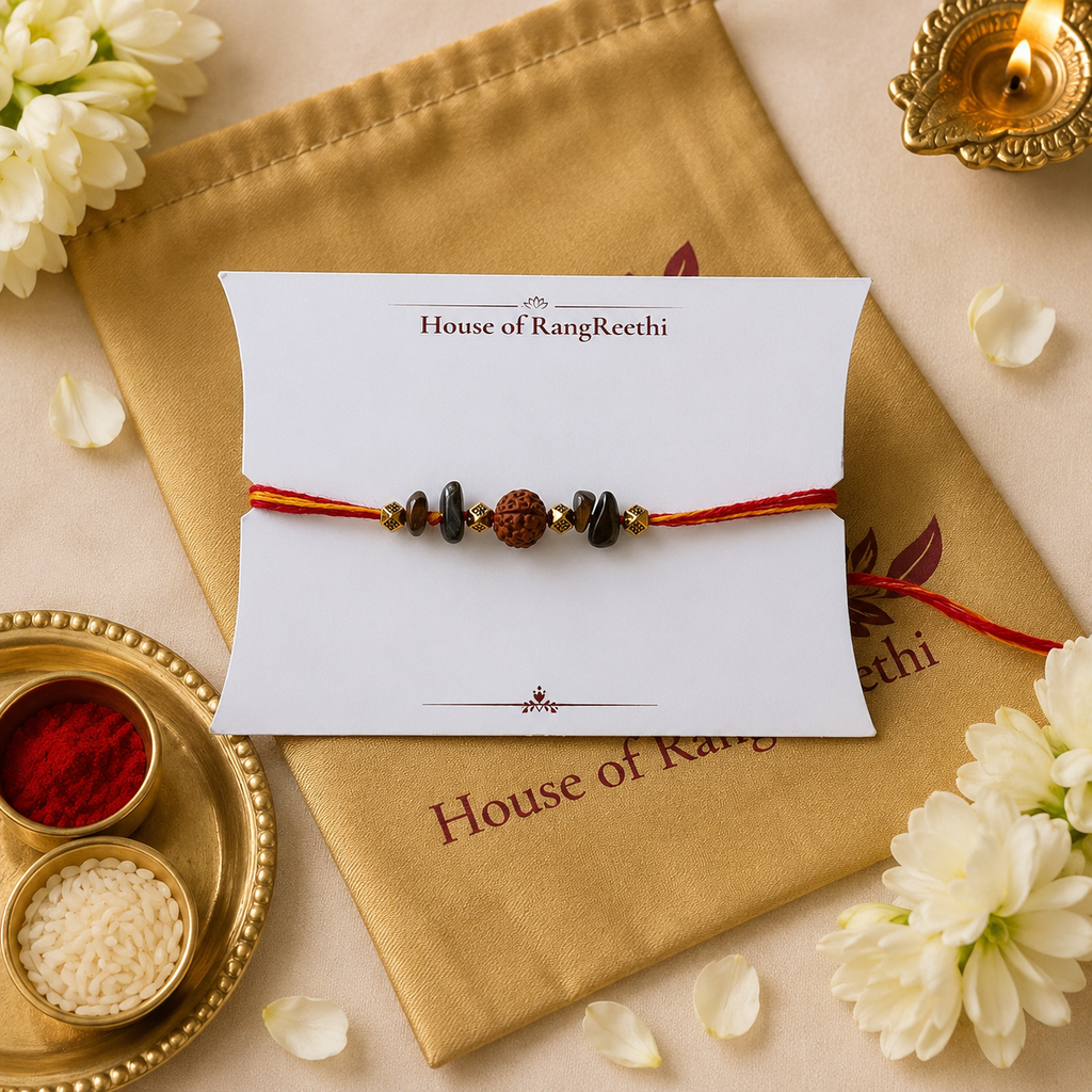 Rudraksha & Tiger Eye Heritage Rakhi