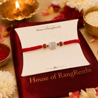 Silver Trishul and Rudraksha Rakhi