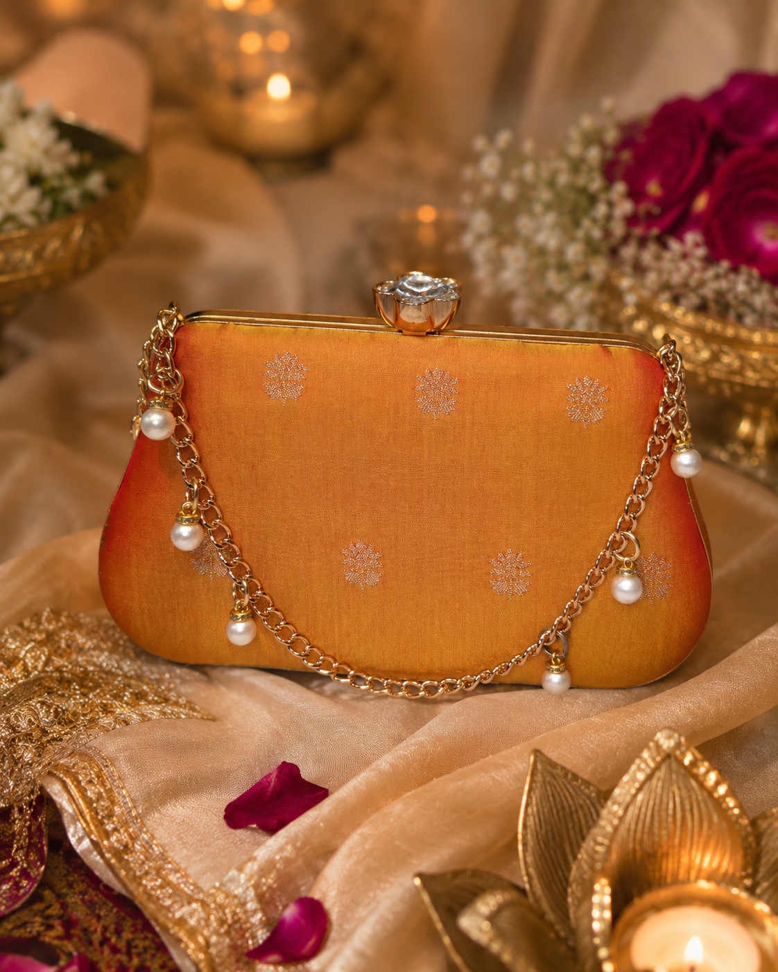 Banarasi Silk Clutch Bag | Handcrafted Indian Heritage