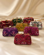 Patola Silk Clutch Bag with Handle | Heritage of Festive Colours