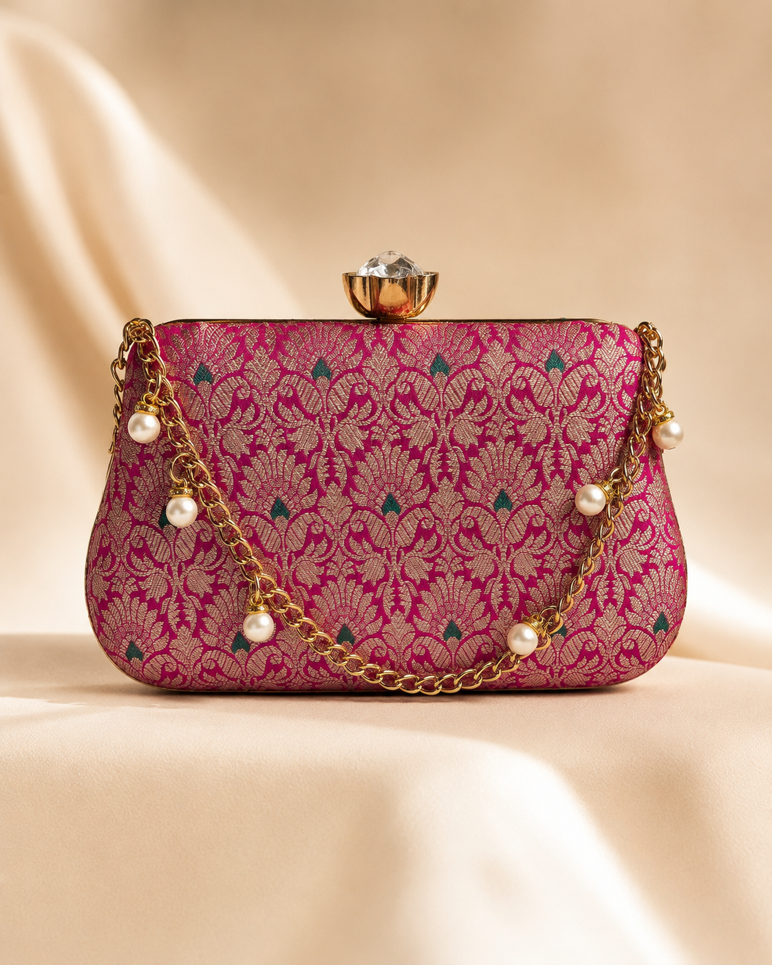 Banarasi Silk Clutch Bag | Handcrafted Indian Heritage