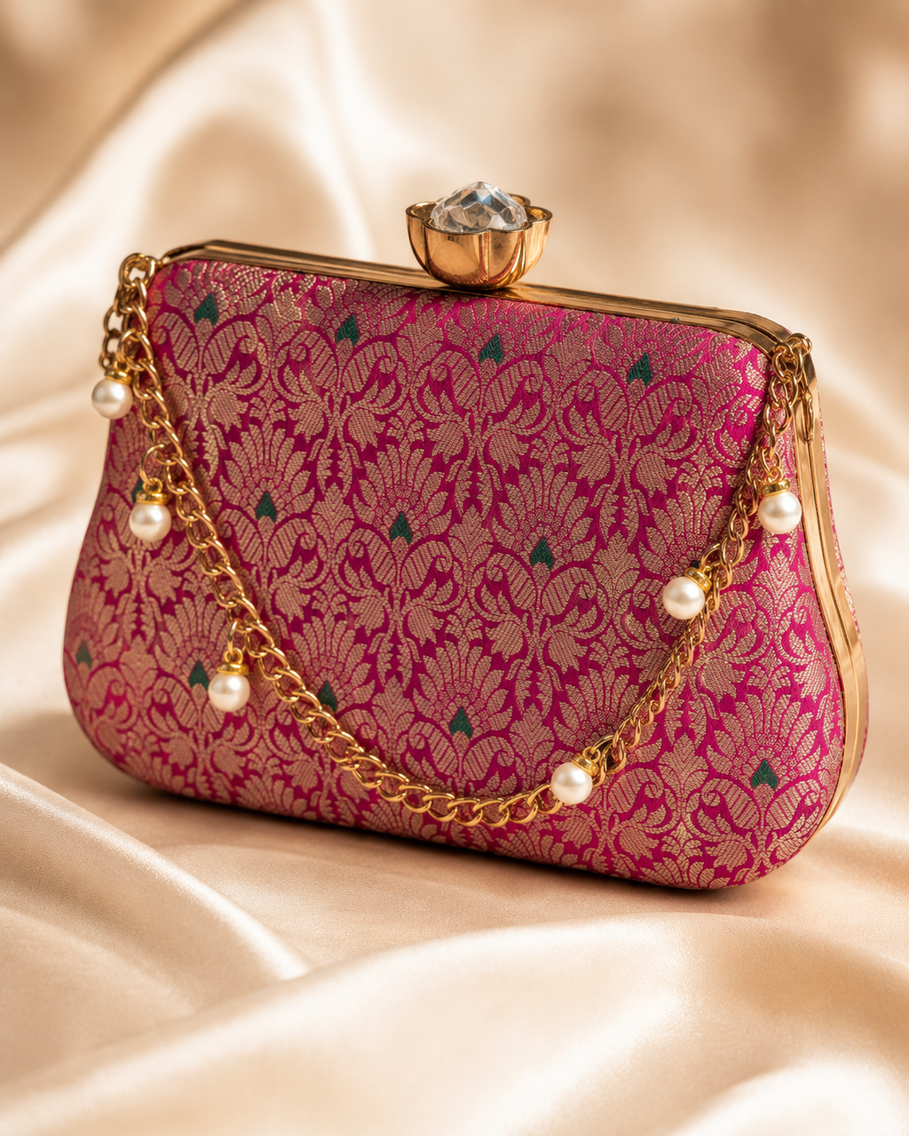 Banarasi Silk Clutch Bag | Handcrafted Indian Heritage