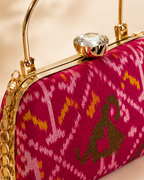Patola Silk Clutch Bag with Handle | Heritage of Festive Colours