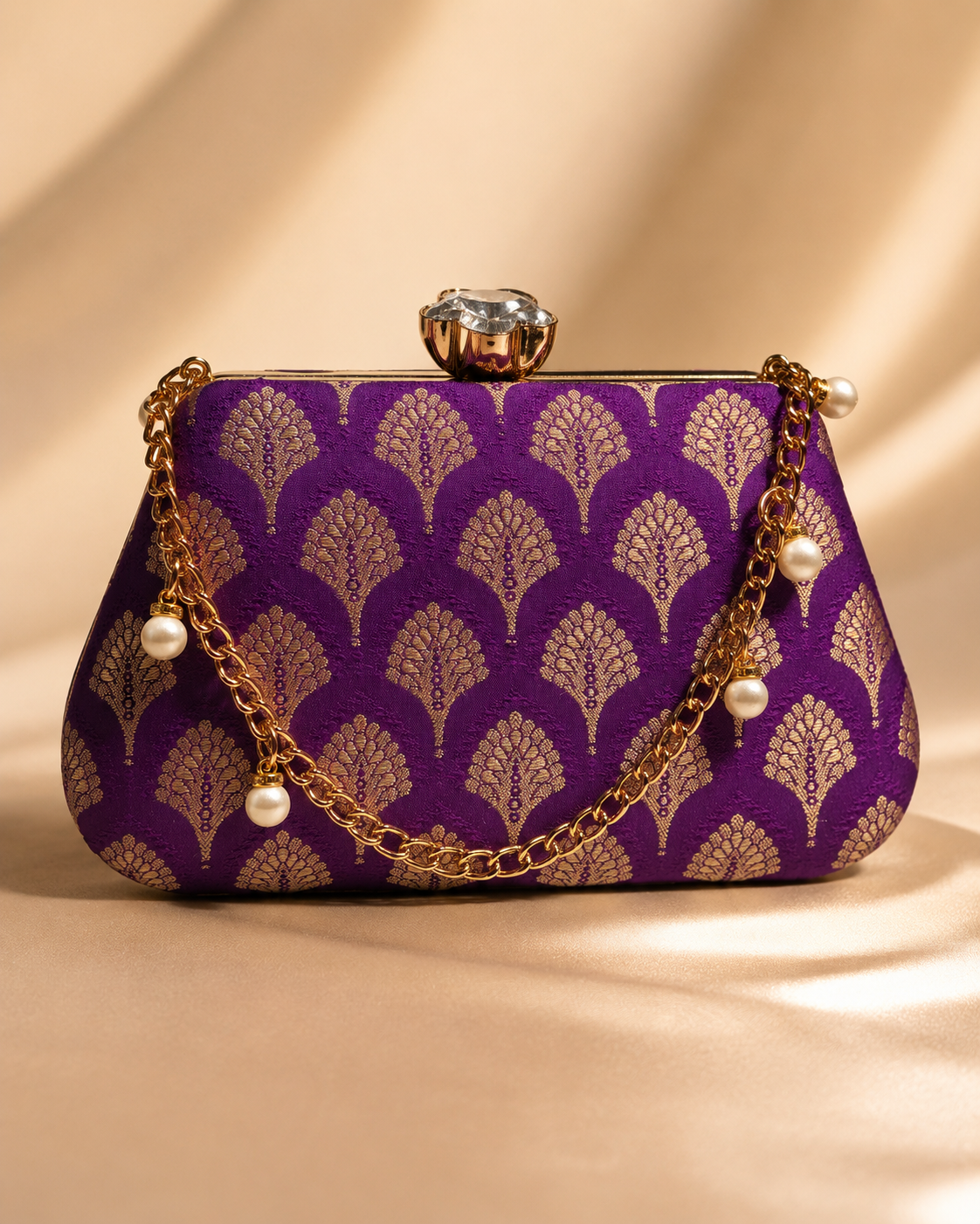 Banarasi Silk Clutch Bag | Handcrafted Indian Heritage