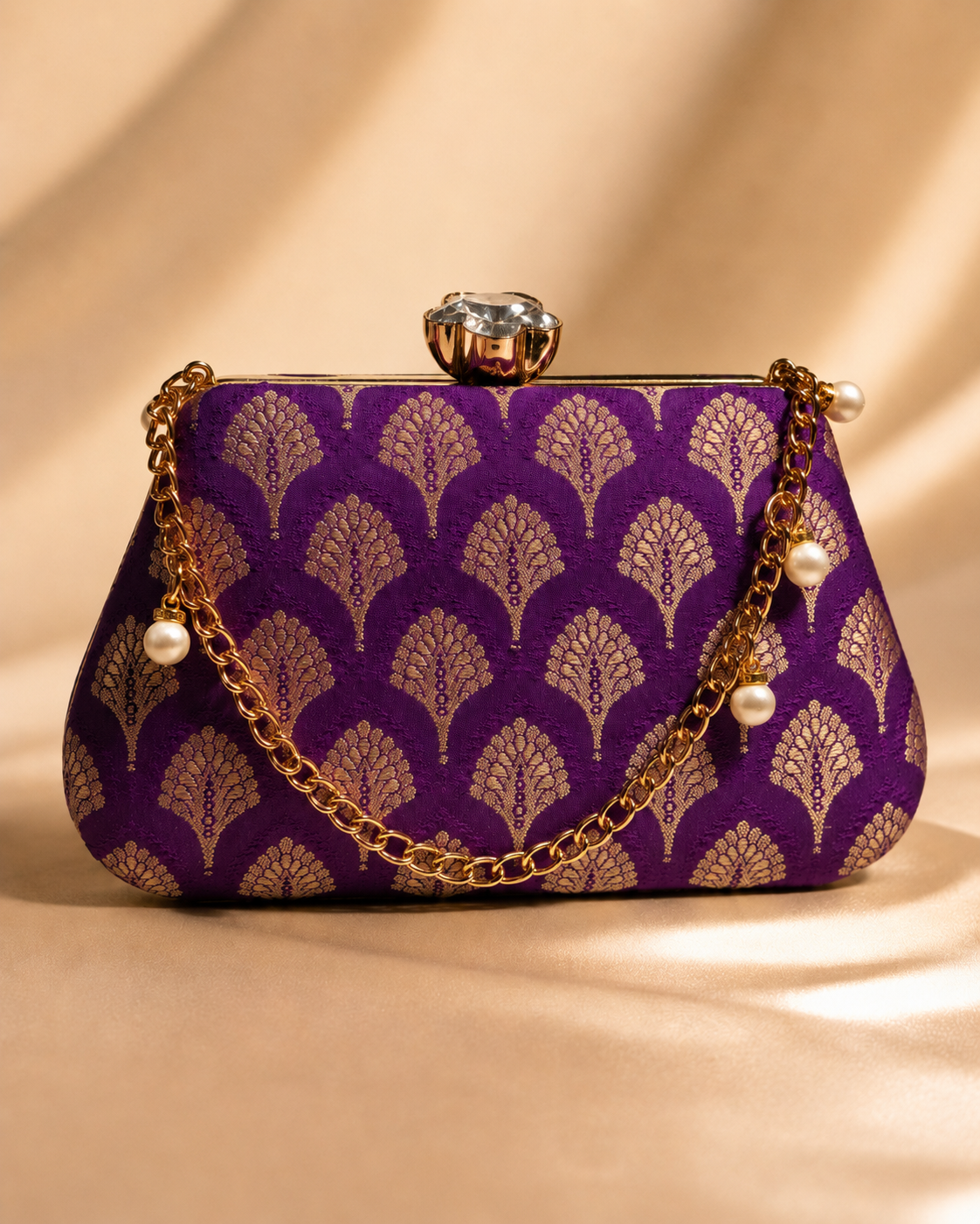 Banarasi Silk Clutch Bag | Handcrafted Indian Heritage