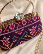 Patola Silk Clutch Bag with Handle | Heritage of Festive Colours