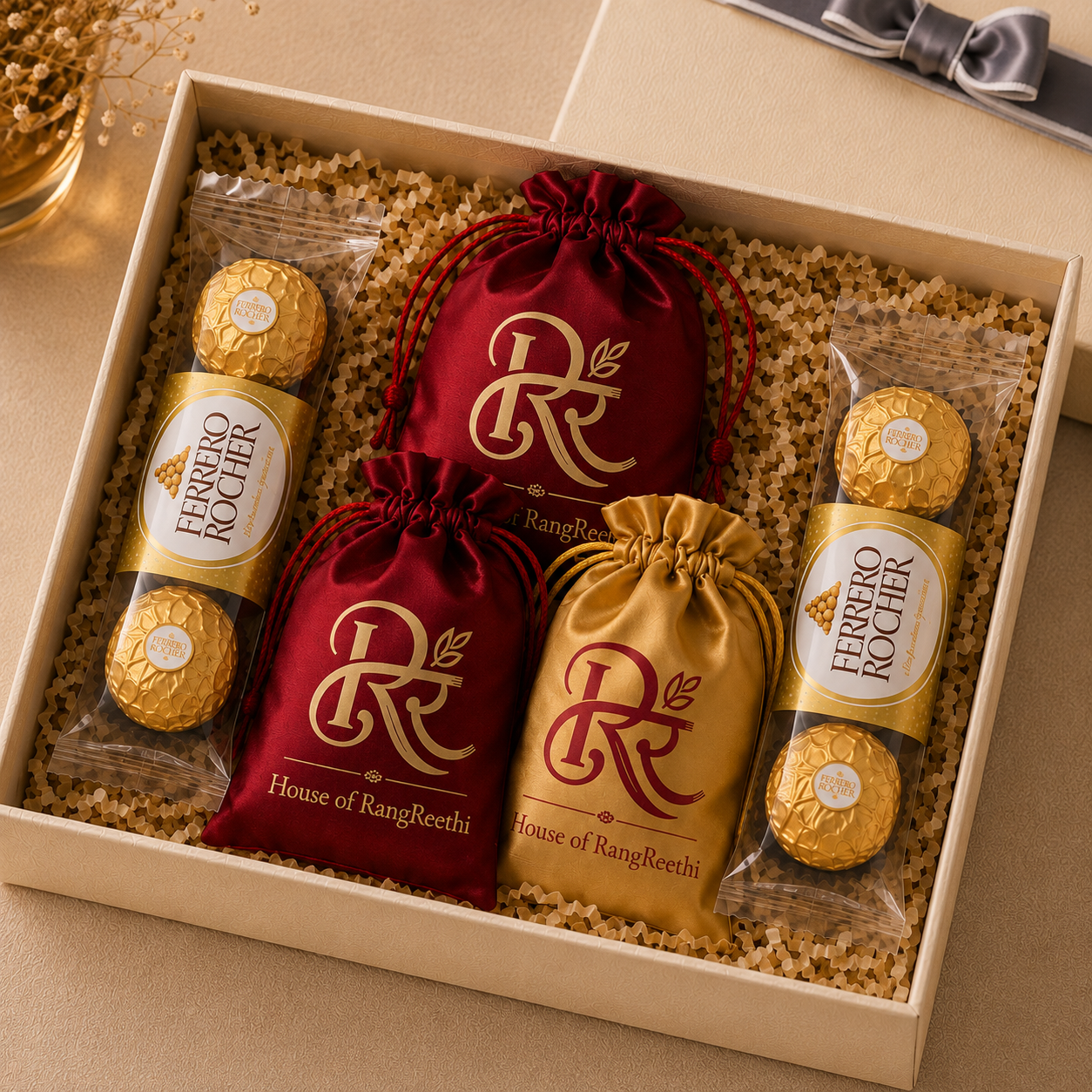 Rakhi Chocolate Gift Hamper | Indulge in Premium Ferrero Rocher Delights - House of RangReethi