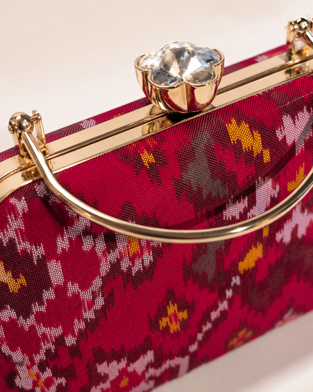 Patola Silk Clutch Bag with Handle | Heritage of Festive Colours