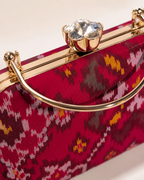 Patola Silk Clutch Bag with Handle | Heritage of Festive Colours