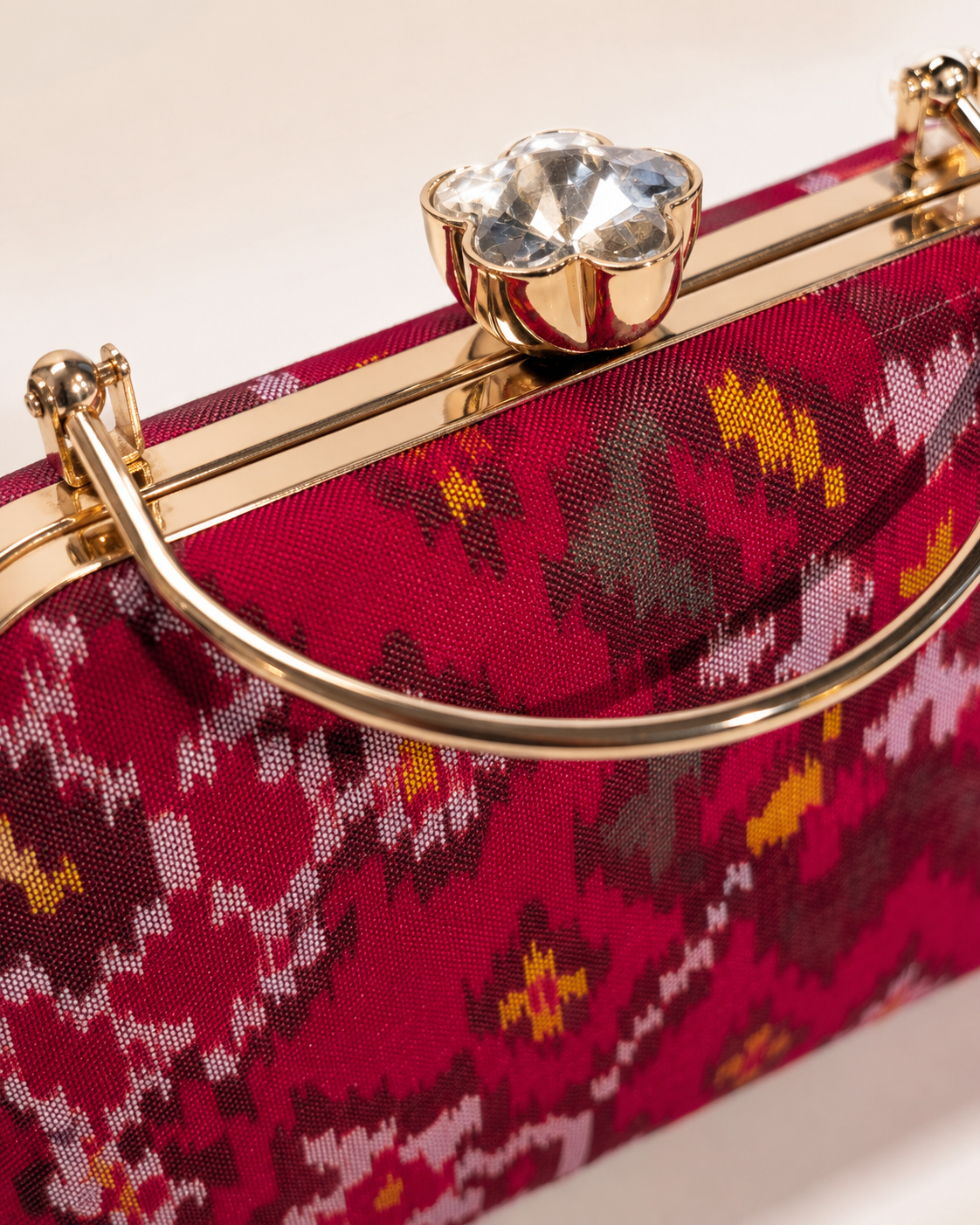 Patola Silk Clutch Bag with Handle | Heritage of Festive Colours