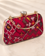 Patola Silk Clutch Bag with Handle | Heritage of Festive Colours