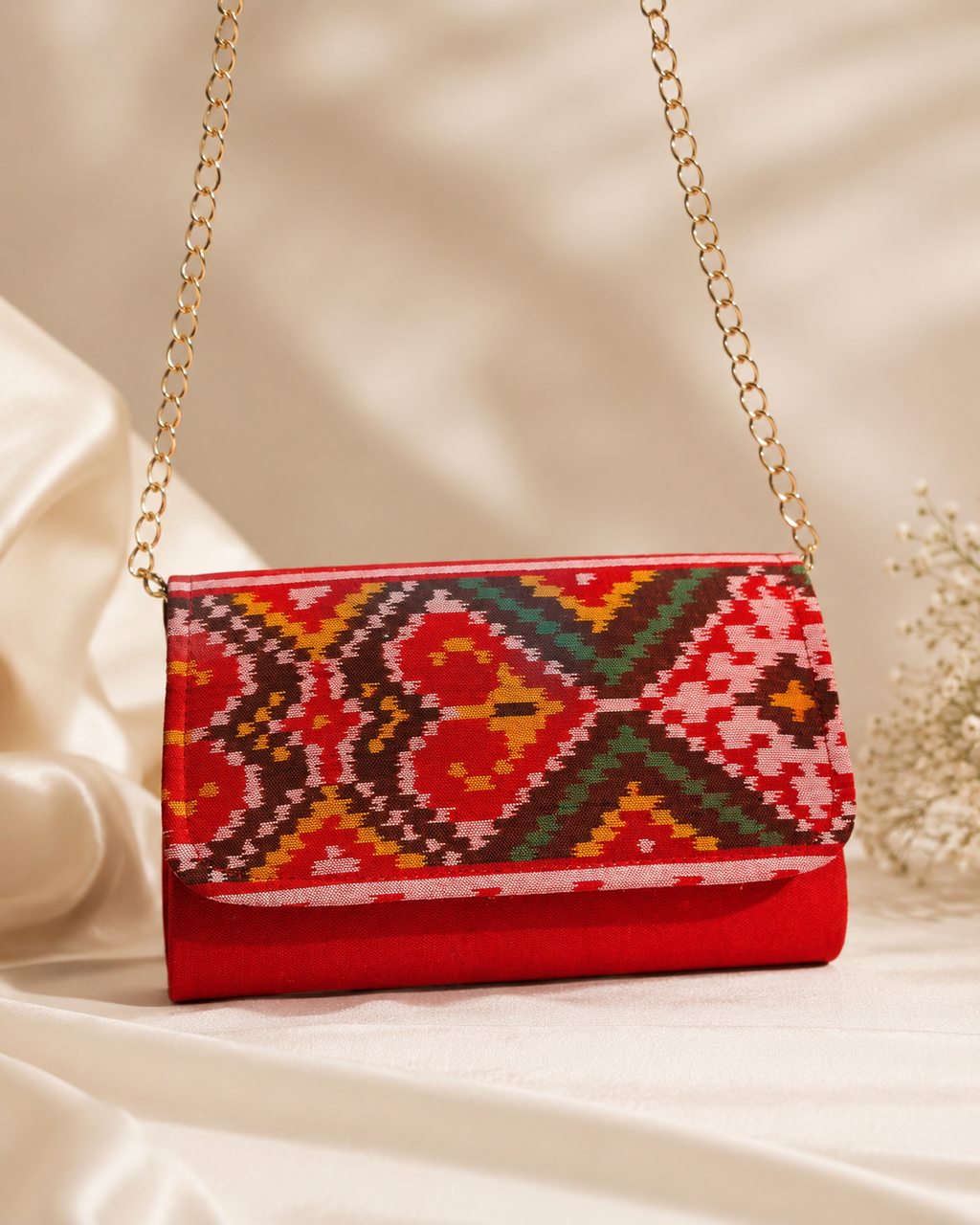 Silk Dibbi Clutch Bag | Patola, Brocade & Bandhani