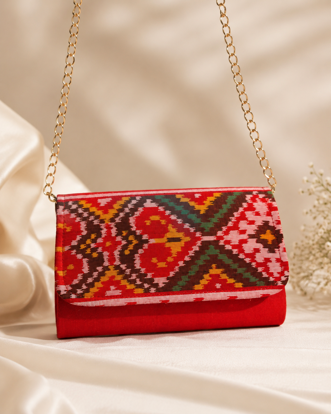Silk Dibbi Clutch Bag | Patola, Brocade & Bandhani