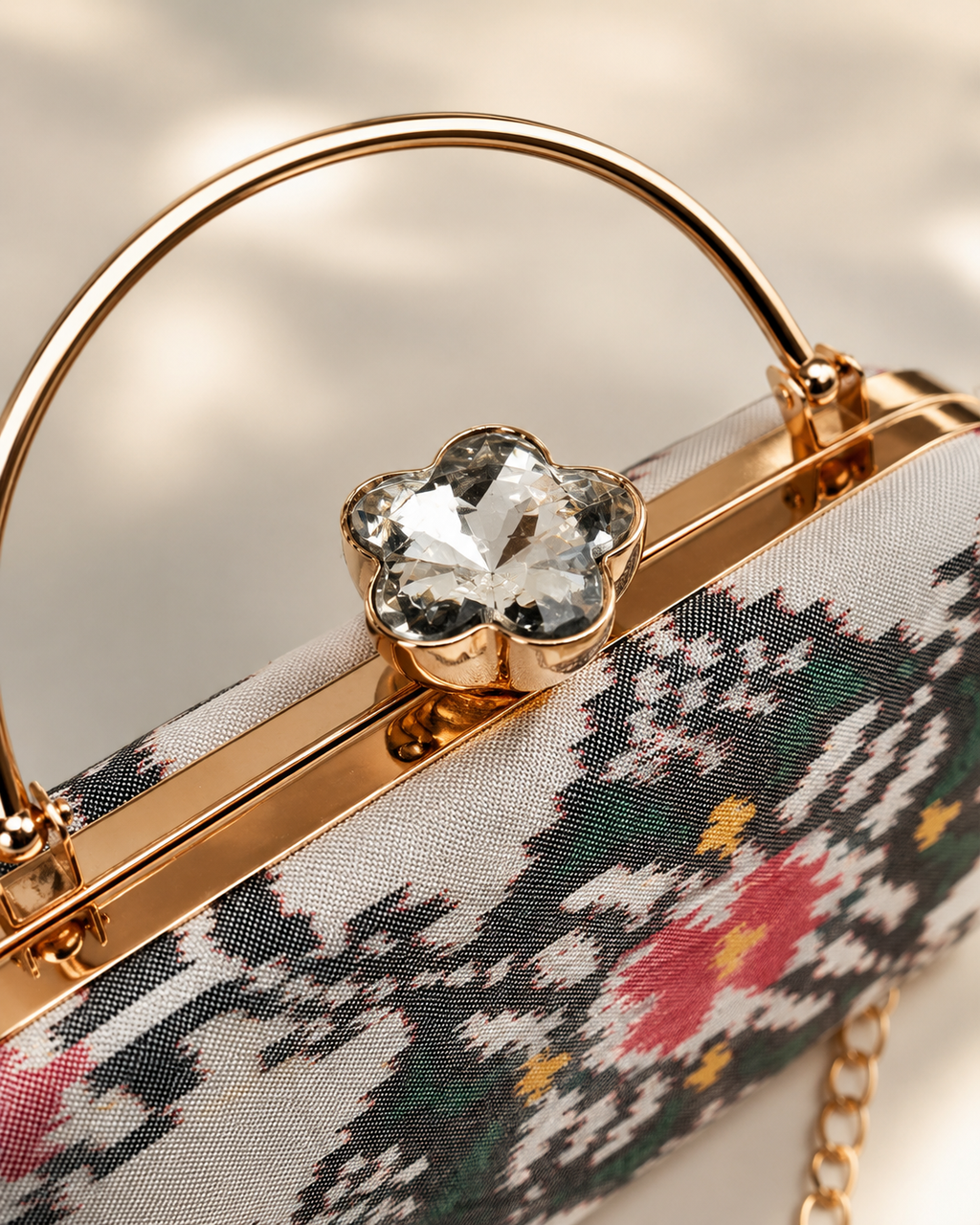 Patola Silk Clutch Bag with Handle | Heritage of Festive Colours