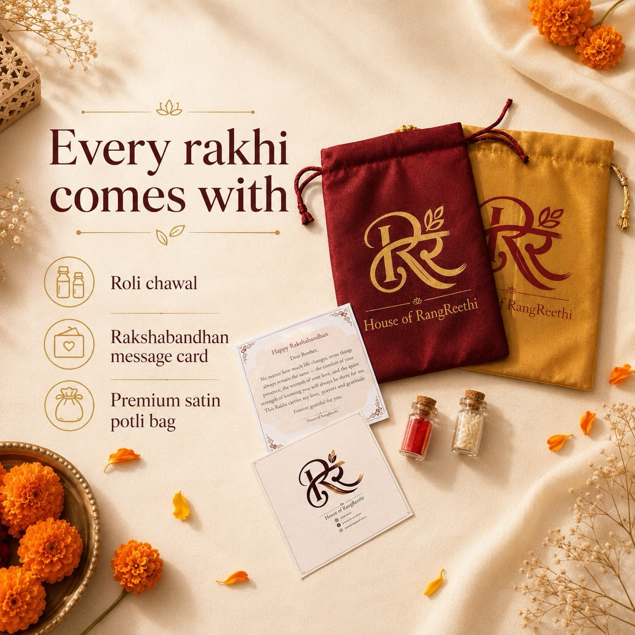 Divine Ganesha Rakhi | Handcrafted Spiritual Rakhi for Brother - House of RangReethi
